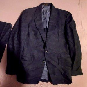 H. Freeman & Son 40R 100% Wool Blue Pinstripe